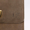 Salvatore Ferragamo Gancini Shoulder Bag Suede Beige Gold Auth 212923-14
