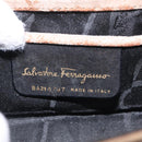 Salvatore Ferragamo Gancini Shoulder Bag Suede Beige Gold Auth 212923-18