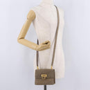 Salvatore Ferragamo Gancini Shoulder Bag Suede Beige Gold Auth 212923-23