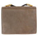 Salvatore Ferragamo Gancini Shoulder Bag Suede Beige Gold Auth 212923-3