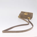 Salvatore Ferragamo Gancini Shoulder Bag Suede Beige Gold Auth 212923-7