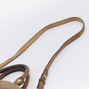 Miu Miu Vitellolux Hand Bag Leather 2way Brown Gold Auth 212924A-11