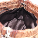 Miu Miu Vitellolux Hand Bag Leather 2way Brown Gold Auth 212924A-19
