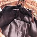 Miu Miu Vitellolux Hand Bag Leather 2way Brown Gold Auth 212924A-20