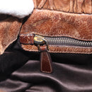 Miu Miu Vitellolux Hand Bag Leather 2way Brown Gold Auth 212924A-21