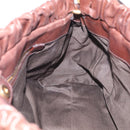 Miu Miu Vitellolux Hand Bag Leather 2way Brown Gold Auth 212926V-20