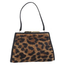 LOEWE Hand Bag Harako leather Brown Gold Auth 212938V-2
