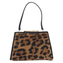 LOEWE Hand Bag Harako leather Brown Gold Auth 212938V-3