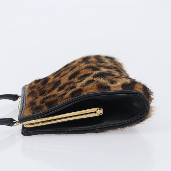 LOEWE Hand Bag Harako leather Brown Gold Auth 212938V