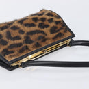 LOEWE Hand Bag Harako leather Brown Gold Auth 212938V-6