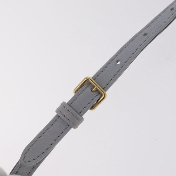 Miu Miu Matelasse Hand Bag Leather 2way Gray Gold Auth 212940SAV
