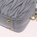 Miu Miu Matelasse Hand Bag Leather 2way Gray Gold Auth 212940SAV-17