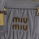 Miu Miu Matelasse Hand Bag Leather 2way Gray Gold Auth 212940SAV-20