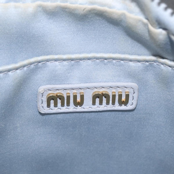 Miu Miu Matelasse Hand Bag Leather 2way Gray Gold Auth 212940SAV