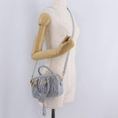Miu Miu Matelasse Hand Bag Leather 2way Gray Gold Auth 212940SAV-30