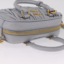 Miu Miu Matelasse Hand Bag Leather 2way Gray Gold Auth 212940SAV-6