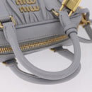Miu Miu Matelasse Hand Bag Leather 2way Gray Gold Auth 212940SAV-7