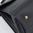 Salvatore Ferragamo Margot Hand Bag Leather 2way Black Gold Auth 212942V-11