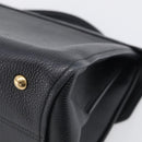 Salvatore Ferragamo Margot Hand Bag Leather 2way Black Gold Auth 212942V-12