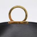 Salvatore Ferragamo Margot Hand Bag Leather 2way Black Gold Auth 212942V-16