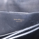 Salvatore Ferragamo Margot Hand Bag Leather 2way Black Gold Auth 212942V-17