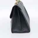 Salvatore Ferragamo Margot Hand Bag Leather 2way Black Gold Auth 212942V-5