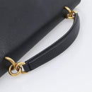 Salvatore Ferragamo Margot Hand Bag Leather 2way Black Gold Auth 212942V-7