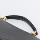 Salvatore Ferragamo Margot Hand Bag Leather 2way Black Gold Auth 212942V-8