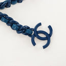 CHANEL Chain Matelasse Shoulder Bag Caviar Skin Blue Silver CC Auth 212946SM-10