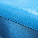 CHANEL Chain Matelasse Shoulder Bag Caviar Skin Blue Silver CC Auth 212946SM-26