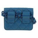 CHANEL Chain Matelasse Shoulder Bag Caviar Skin Blue Silver CC Auth 212946SM-3