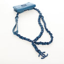 CHANEL Chain Matelasse Shoulder Bag Caviar Skin Blue Silver CC Auth 212946SM-7