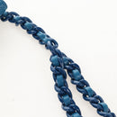 CHANEL Chain Matelasse Shoulder Bag Caviar Skin Blue Silver CC Auth 212946SM-8