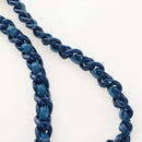 CHANEL Chain Matelasse Shoulder Bag Caviar Skin Blue Silver CC Auth 212946SM-9