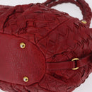 Miu Miu Hand Bag Leather Red Gold Auth 212947A-12