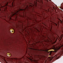 Miu Miu Hand Bag Leather Red Gold Auth 212947A-14