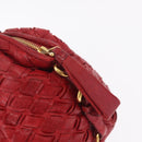 Miu Miu Hand Bag Leather Red Gold Auth 212947A-15