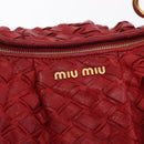 Miu Miu Hand Bag Leather Red Gold Auth 212947A-16