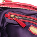 Miu Miu Hand Bag Leather Red Gold Auth 212947A-22