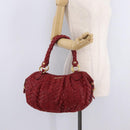 Miu Miu Hand Bag Leather Red Gold Auth 212947A-26