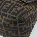 FENDI Zucca Canvas Mamma Baguette Shoulder Bag Brown Black Auth 212955A-10