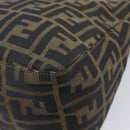 FENDI Zucca Canvas Mamma Baguette Shoulder Bag Brown Black Auth 212955A-12