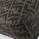 FENDI Zucca Canvas Mamma Baguette Shoulder Bag Brown Black Auth 212955A-13