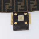 FENDI Zucca Canvas Mamma Baguette Shoulder Bag Brown Black Auth 212955A-17