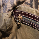 FENDI Zucca Canvas Mamma Baguette Shoulder Bag Brown Black Auth 212955A-22