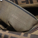 FENDI Zucca Canvas Mamma Baguette Shoulder Bag Brown Black Auth 212955A-24