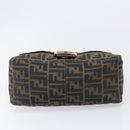FENDI Zucca Canvas Mamma Baguette Shoulder Bag Brown Black Auth 212955A-9