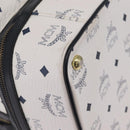 MCM Vicetos Boston Bag PVC Leather White Gold Auth 212956A-13