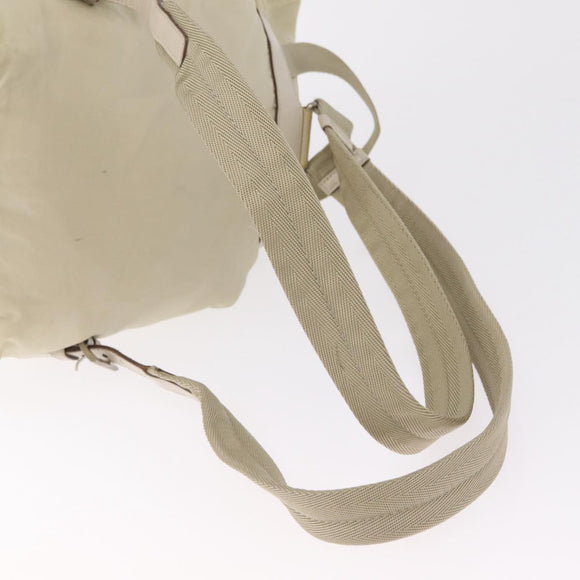 PRADA Backpack Nylon Beige Silver Auth 212961