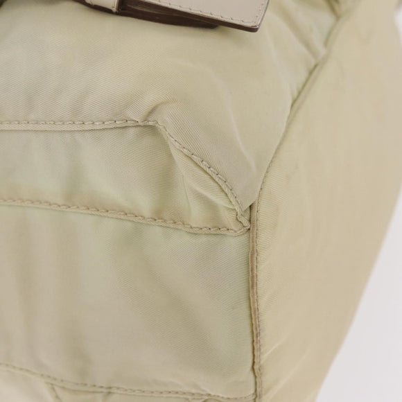 PRADA Backpack Nylon Beige Silver Auth 212961